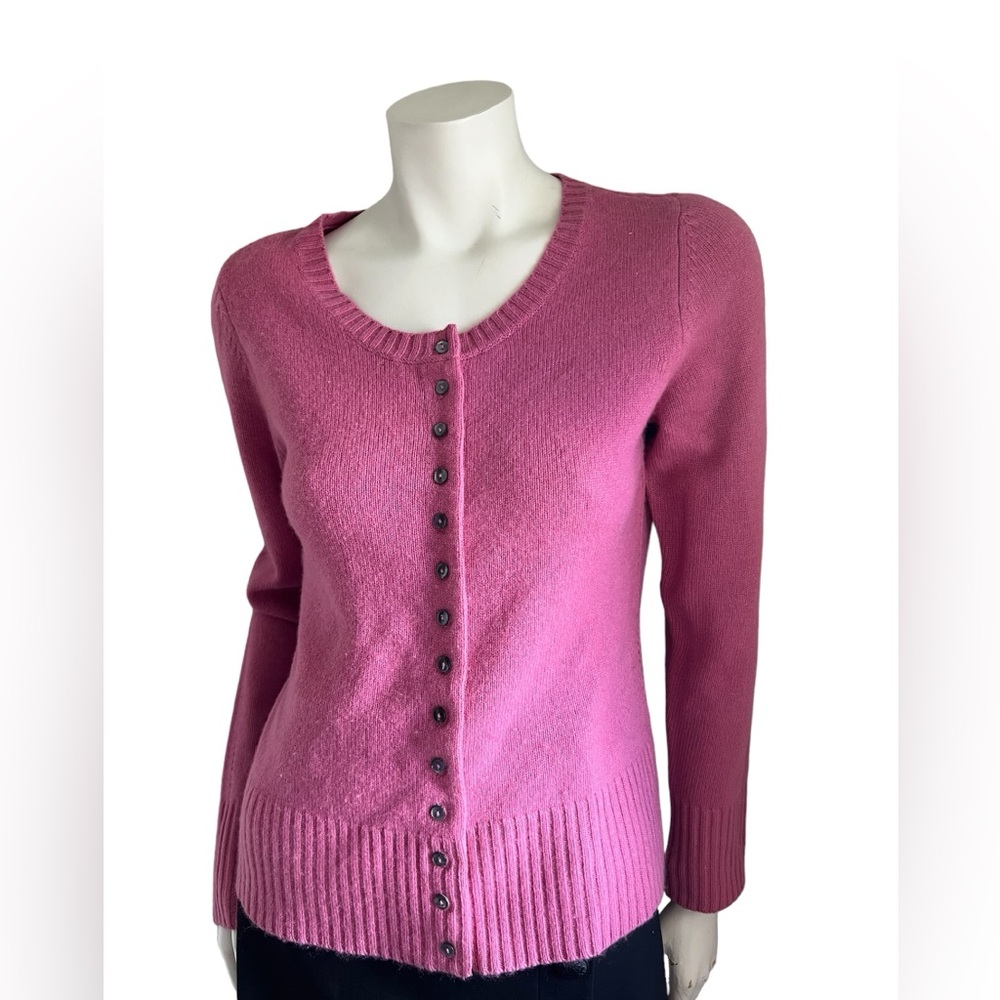 Daniel Bishop Women’s Pink Cashmere Sweater with Buttons Size Large
